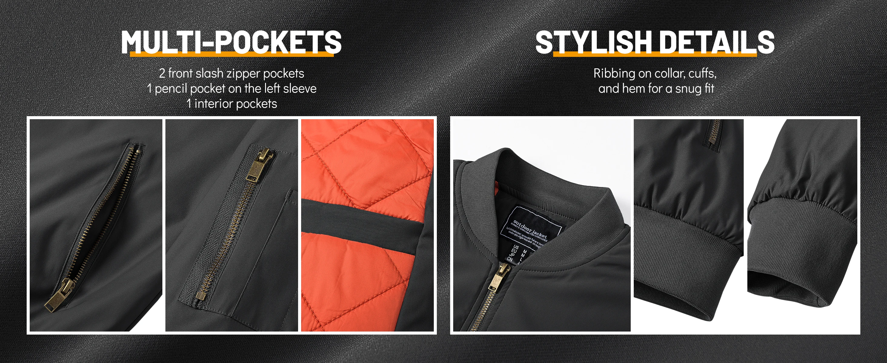MAGCOMSEN Jacket Men Warm Zip Up Winter Padded Coat Casual Baseball Jackets Pilot Windbreaker Varsity Jackets