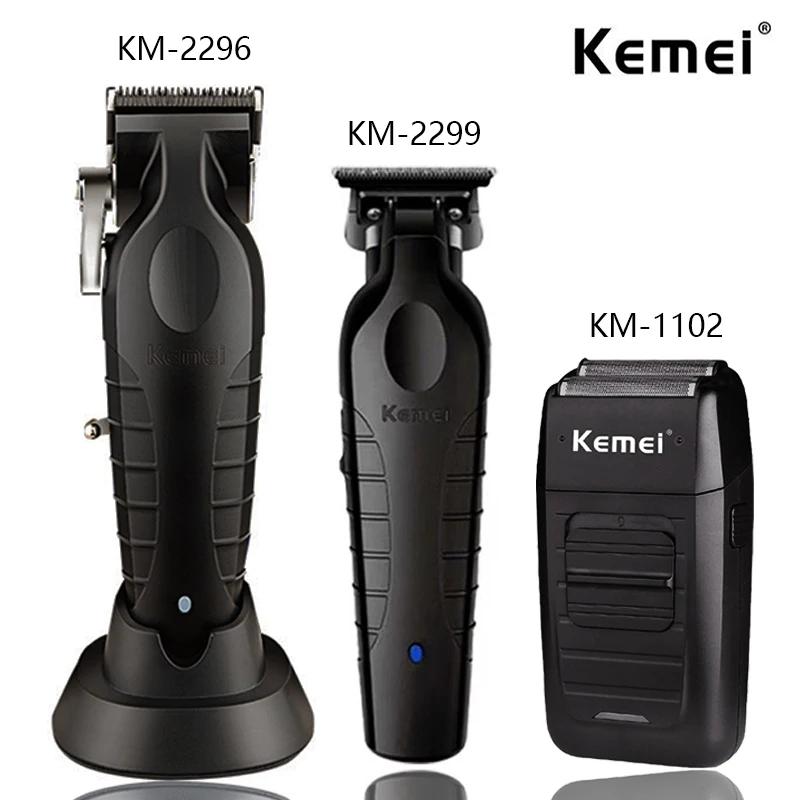 Kemei KM-2296 KM-2299 KM-1102 Hair Clipper Kit Men's Electric Shaver Hair Trimmer Machine Professional Hair Cutting Machine