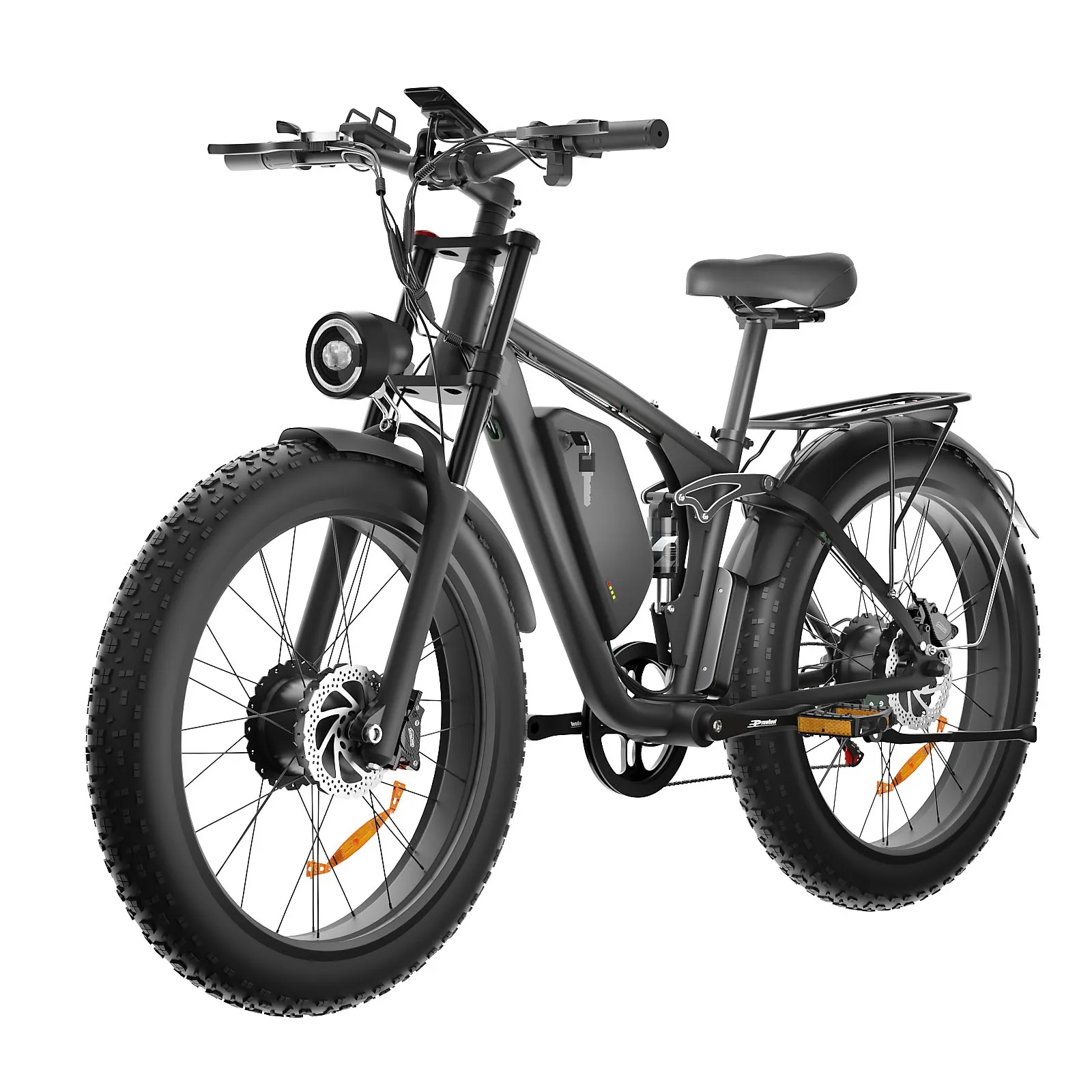 2000W Dual Motor Electric Bike 22.4AH Battery Two Wheel Drive E-Bike 26