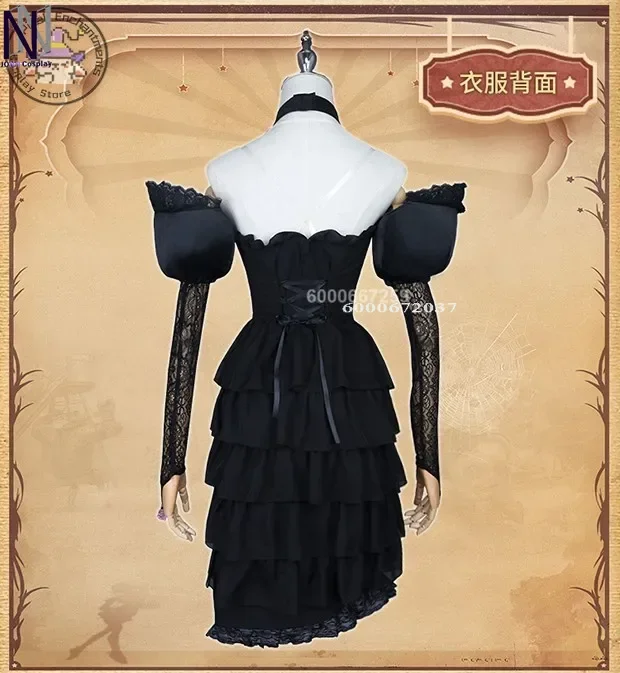 Jogo identidade v vera nair perfumista cosplay traje mortal concurso elegante preto formal vestido doce role play roupas novo