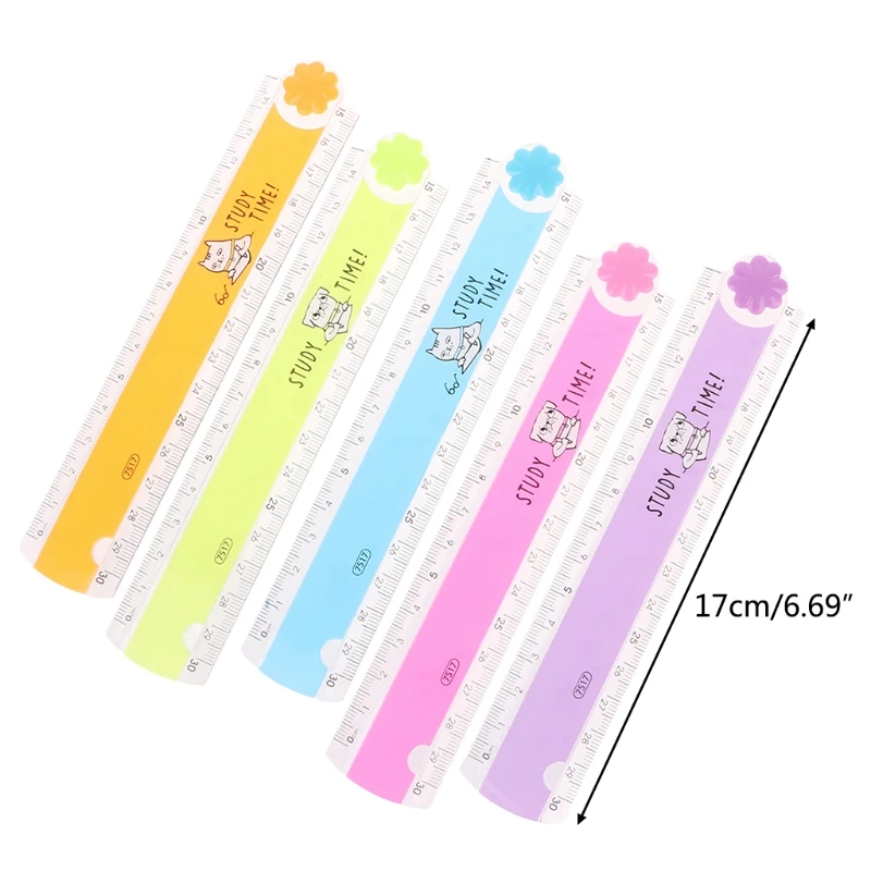 30cm Korean Folding Ruler Plastic Drawing School Stationery Students Kids Gifts D5QC