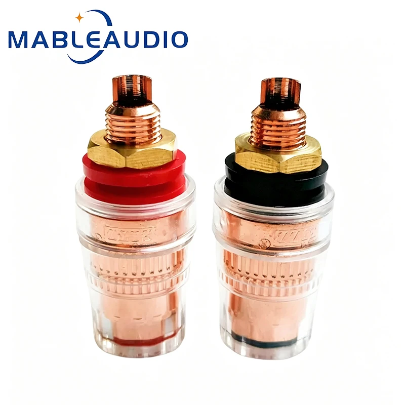 HIFI Audio Speaker Binding Post EIZZ EZ‑307 Red Copper Plated Brass Terminal Transparent PC Housing For Amplifier Cabinet DIY view 6