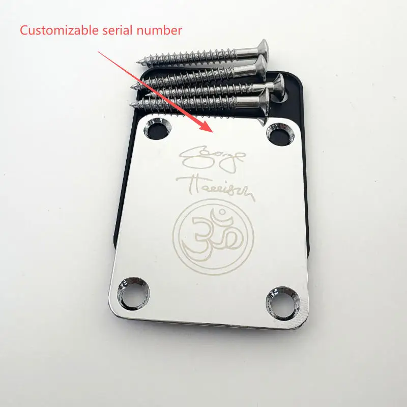 Electric Guitar George Harrison Neck Plate Customizable Serial Number Gold/Silver/Black