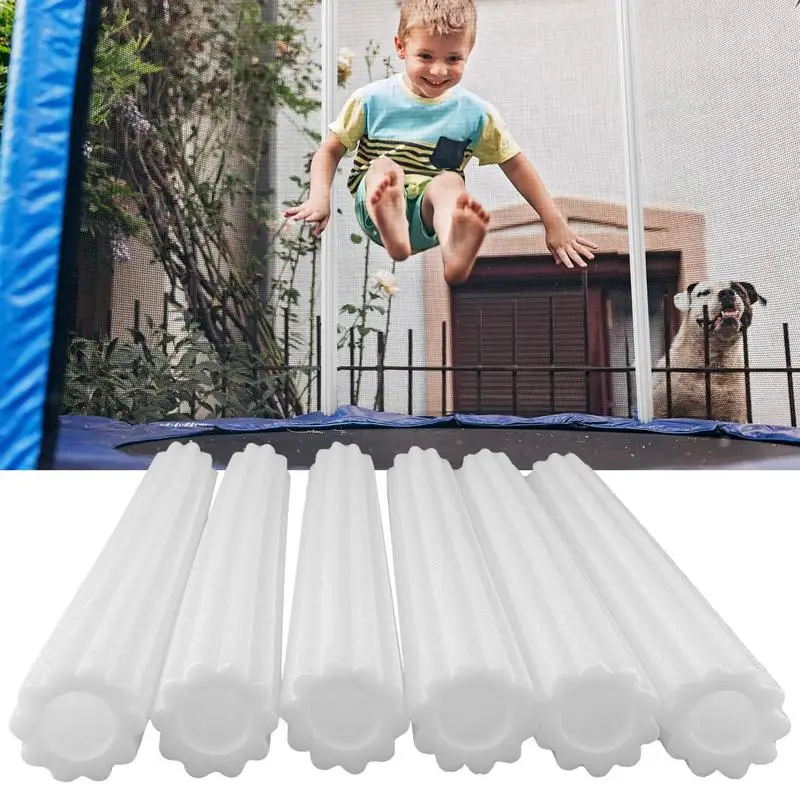 6/12 Pcs White Foam Padding Trampoline Pole Foam Sleeves, Trampoline Poles Cover Padding 40cm Foam Tubing Protective