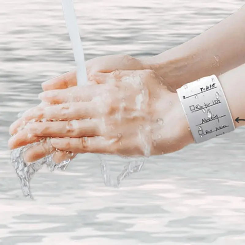 أساور ممرضة يمكن ارتداؤها ، أساور صفعة سيليكون ، يمكن مسحيتها للقيام قائمة اليد ، قابلة لإعادة الاستخدام