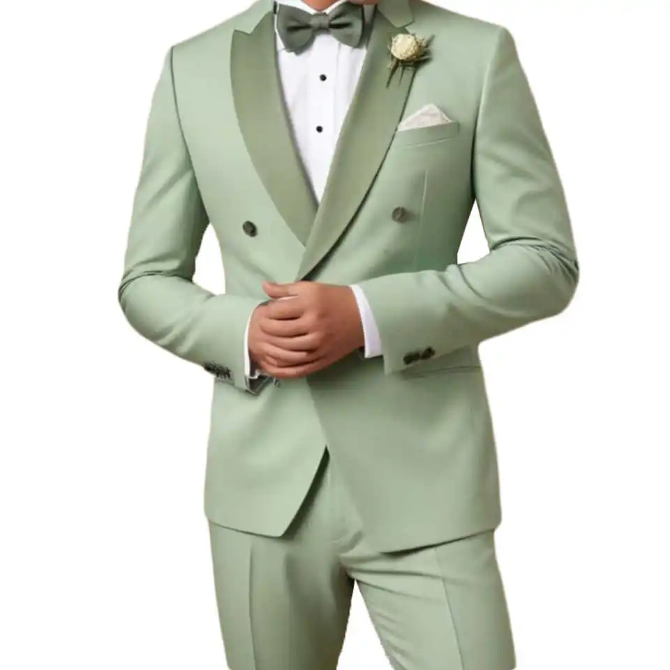 Fashion Wedding Men Suits Lapel Suit for Groom Wedding Formal Party Prom Wear 2 Pieces Jacket Pant Business Customized