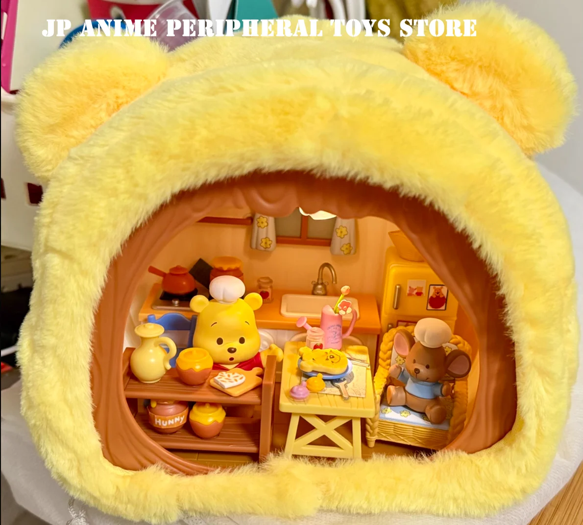 

Genuine Winnie The Pooh DIY Bakery Model Cottage Cartoon Luminous Model Scene Desktop Ornaments Fan Collection Birthday Gift
