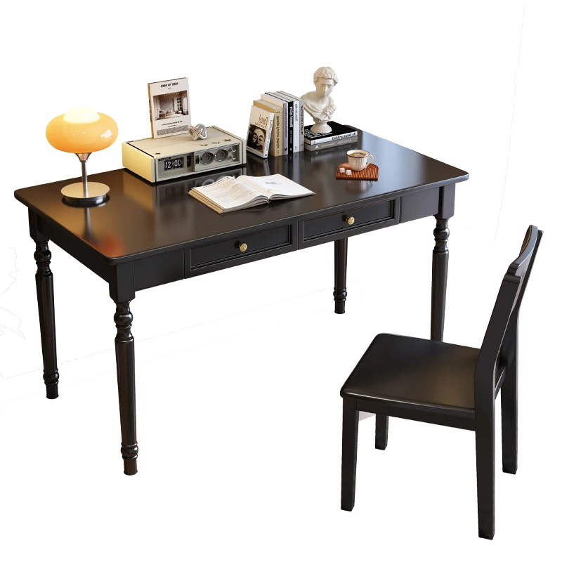 

Study bedroom European French retro small apartment computer desk writing desk