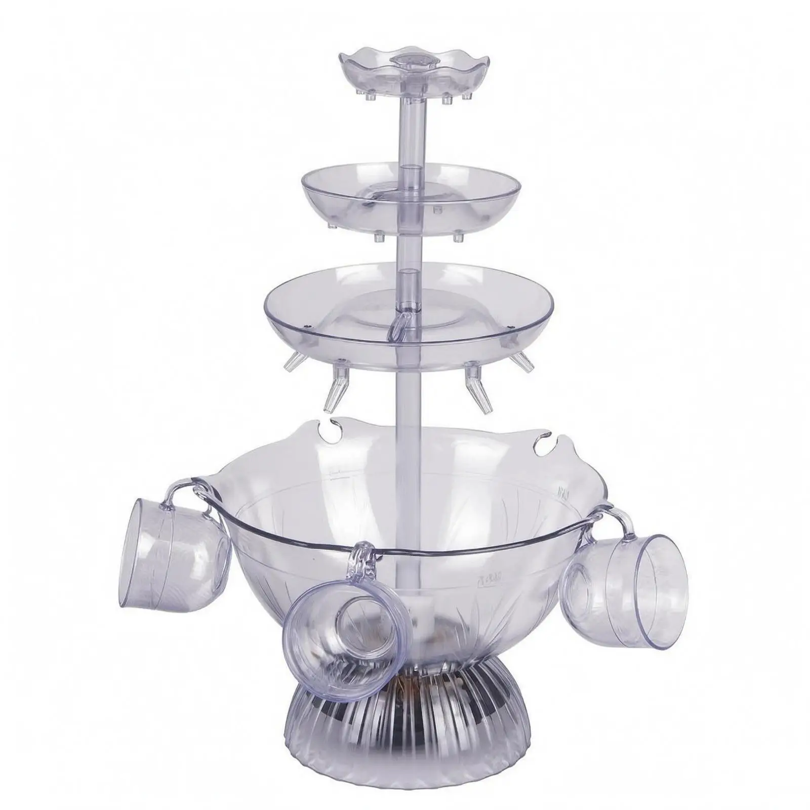 Multi-Tier Multi-Tier Dispenser 5 Cup Holders Acrylic Multi-Tier Dispenser Fluted Drink Dispenser Service for Parties, Banquets