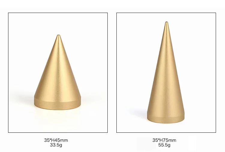 Finger Ring Jewelry Display Ring's Holder Solid Metal Cone Organizer Hand Bague Jewellery Presentation Stand Storage Rack Base