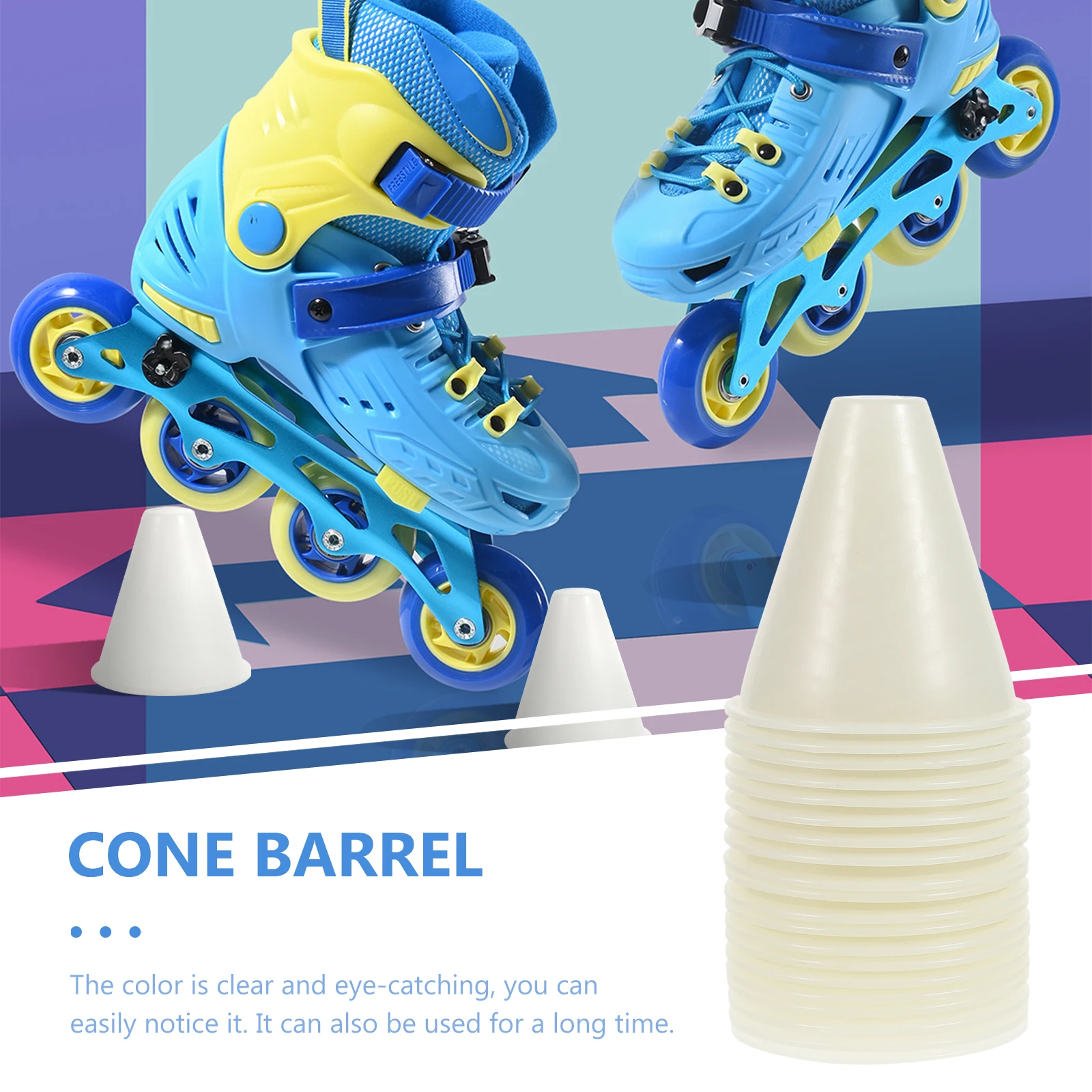 

Luminous Roller Skate Cone Windproof Kids Sports PE Stable Stand Lightweight Portable Use Hollow