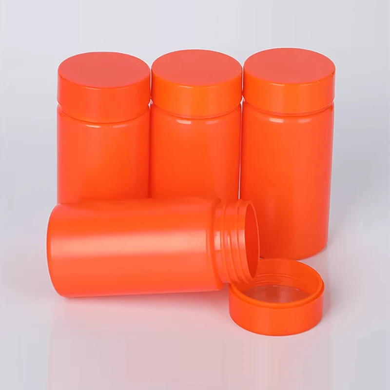 

80PCS 150ml Orange Thick HDPE Good Sealed Refillable Bottles Pills Empty Poweder Bottles Capusules Bottle Samples Container