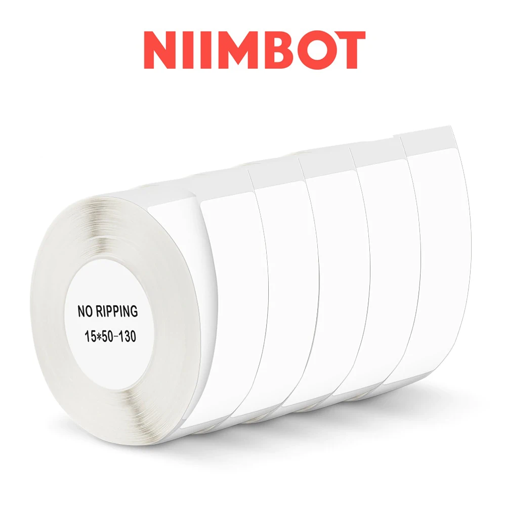 Cinta de etiquetas blanca para impresora Niimbot D11 D110, rollo de papel adhesivo, 15x50mm, D11, etiquetadora D110