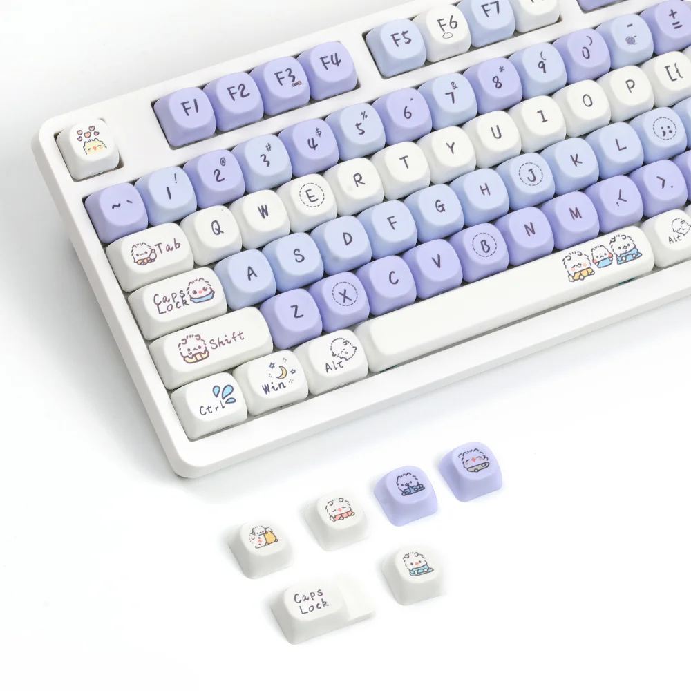 Cat mechanical keyboard keycaps, with cartoon design, durable keyboard accessory, suitable for all mechanical keyboards