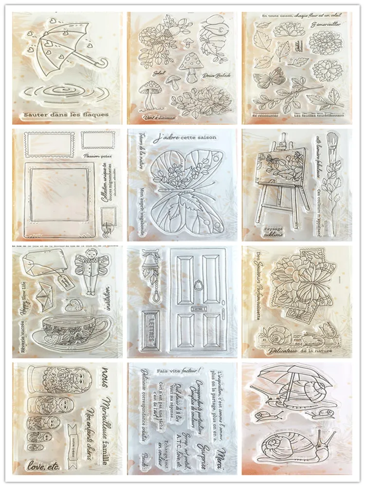 2023 New French Clear Stamp for Scrapbooking Transparent Silicone Rubber DIY Photo Album Decor914