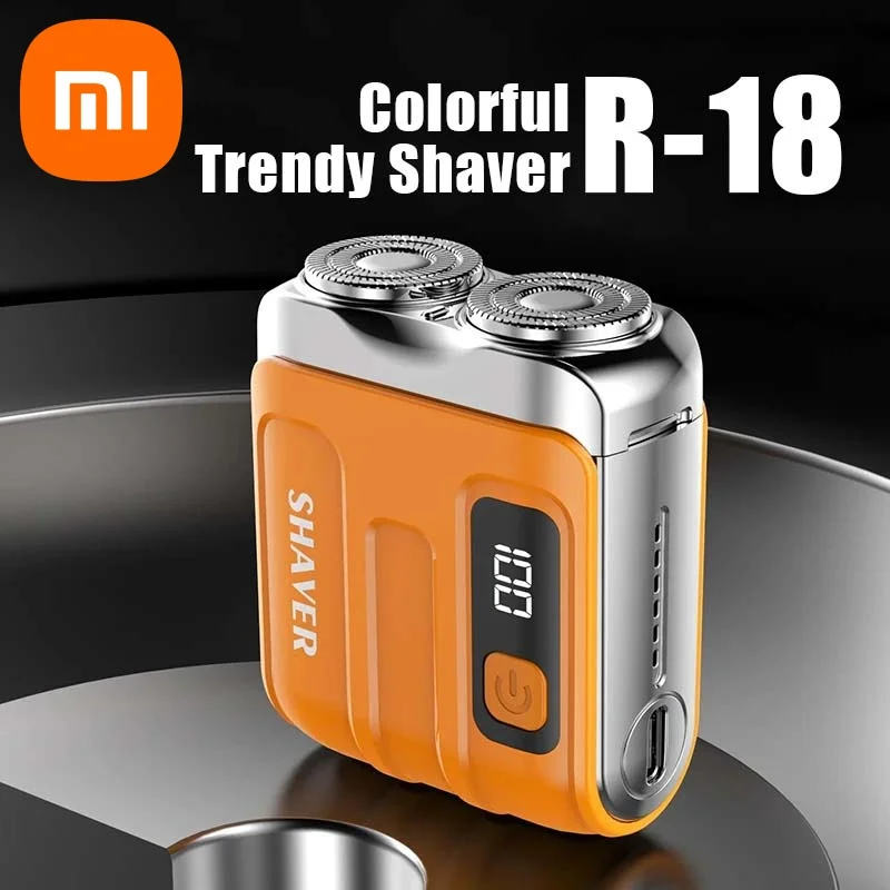 Xiaomi Mini Travel Electric Shaver Dual Blade Rechargeable Shaver Digital Display Household Car Shaver Powerful Men Gift Shaver