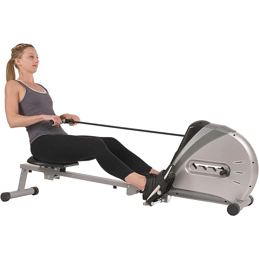 

Rowing Machine Rower Ergometer with Digital Monitor, Inclined Slide Rail, 220 LB Max Weight and Foldable