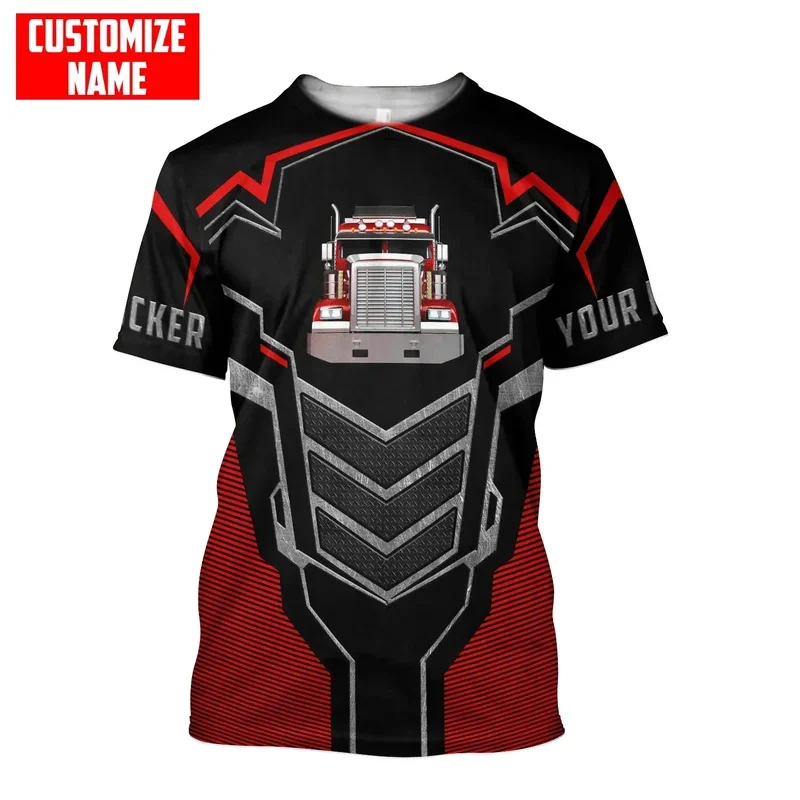 2025 yiyi PLstar Cosmos موضة الصيف للرجال T- سائق شاحنة اسم شخصي ثلاثية الأبعاد مطبوعة تي شيرت Harajuku عادية للجنسين تي شيرت