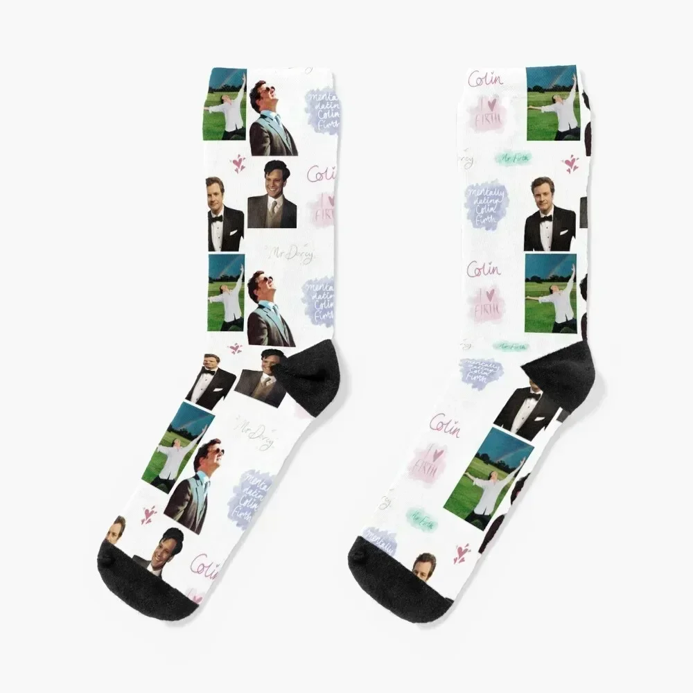 Colin Firth Set 2 Socks Christmas cycling golf winter gifts Boy Child Socks Women's