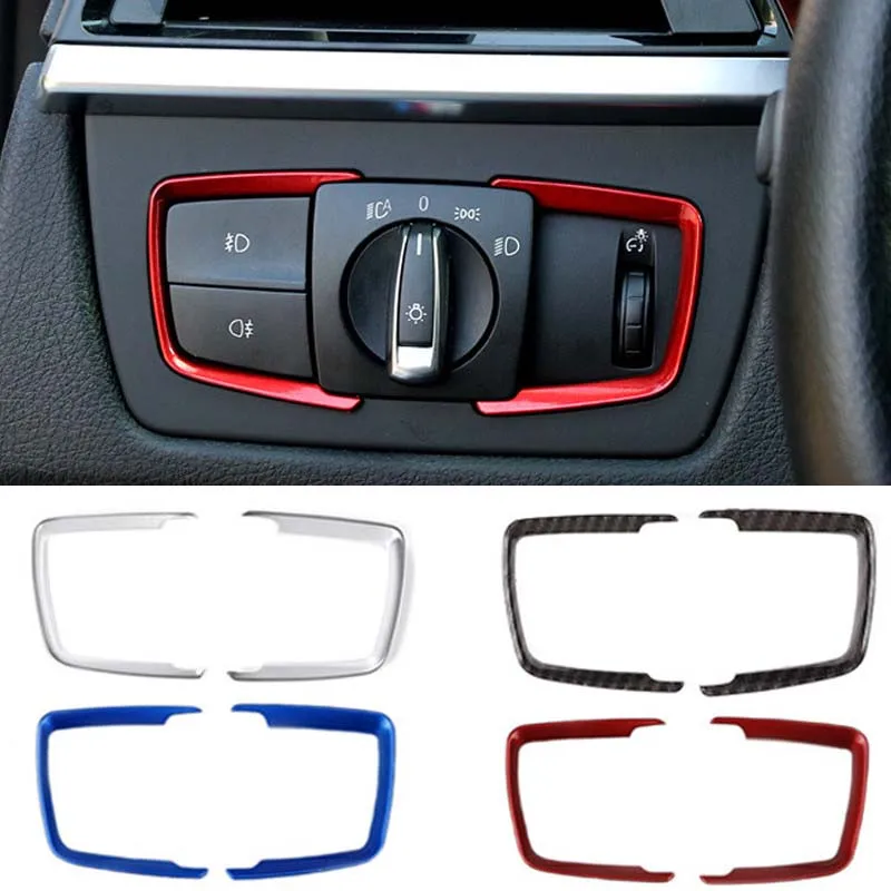 ABS Auto Koplamp Aanpassing Schakelaar Frame Trim Sticker Fit Voor BMW 1 2 3 4 Serie F30 F31 F32 F34 F20 F21 F36 X5 F15 X6 F16