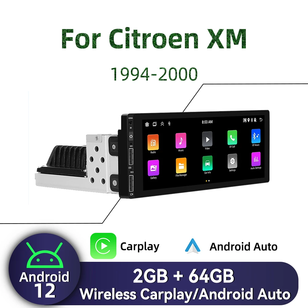 

1 Din Android Radio for Citroen XM 1994-2000 Carplay Autoradio Android Auto Stereo Car Multimedia Head Unit Navigation GPS WIFI