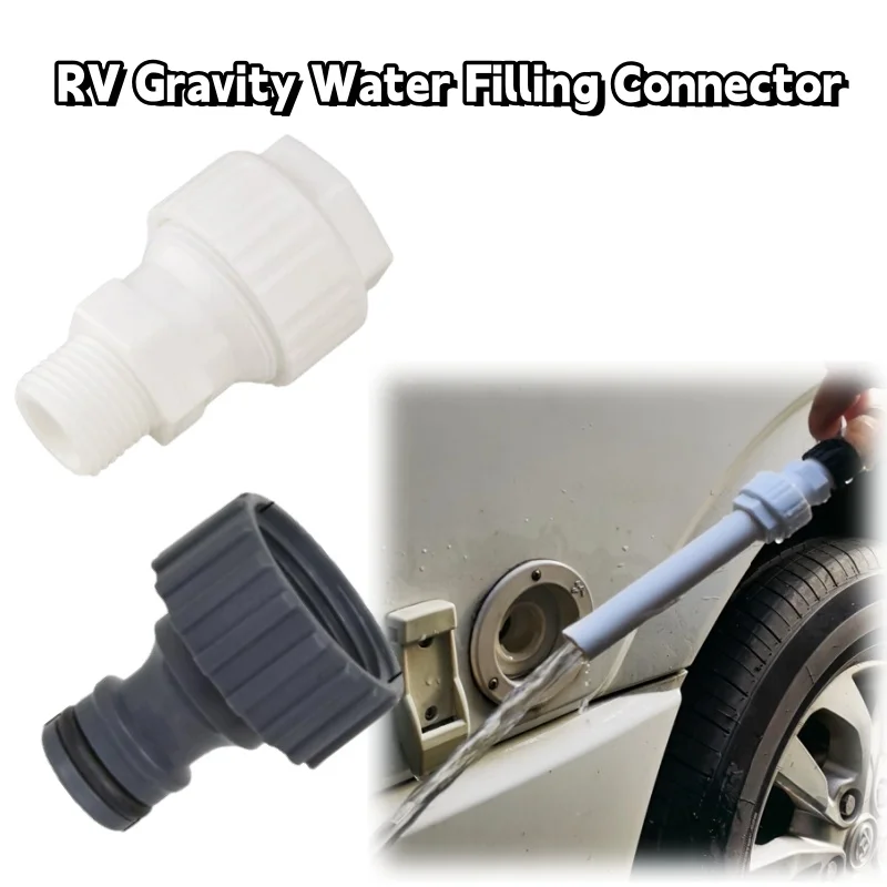 RV Gravity Water Filling Connector Universal Hands-Free Operation Water Pipe Combination Durable RV Camping Car Accessories