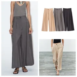 High-end loose slim straight pants for women fashionable and versatile lazy style wide-leg casual pants