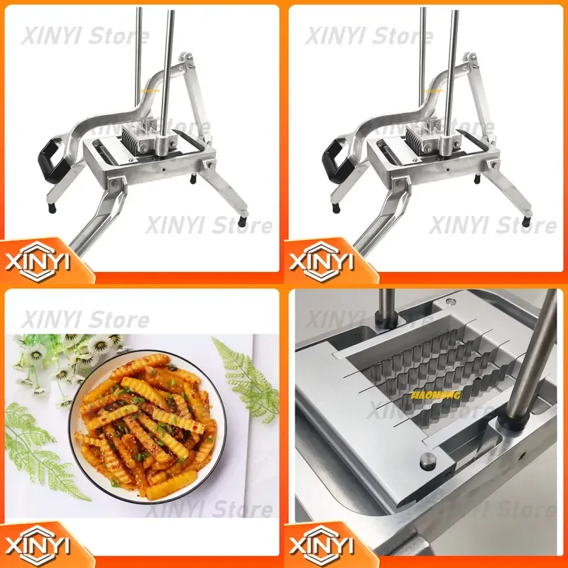 New Manual 3/8 Inch Chip Cutter for Potato Chips Wrinkled Vegetable Slicer for Restaurant Fruit Wave Knife