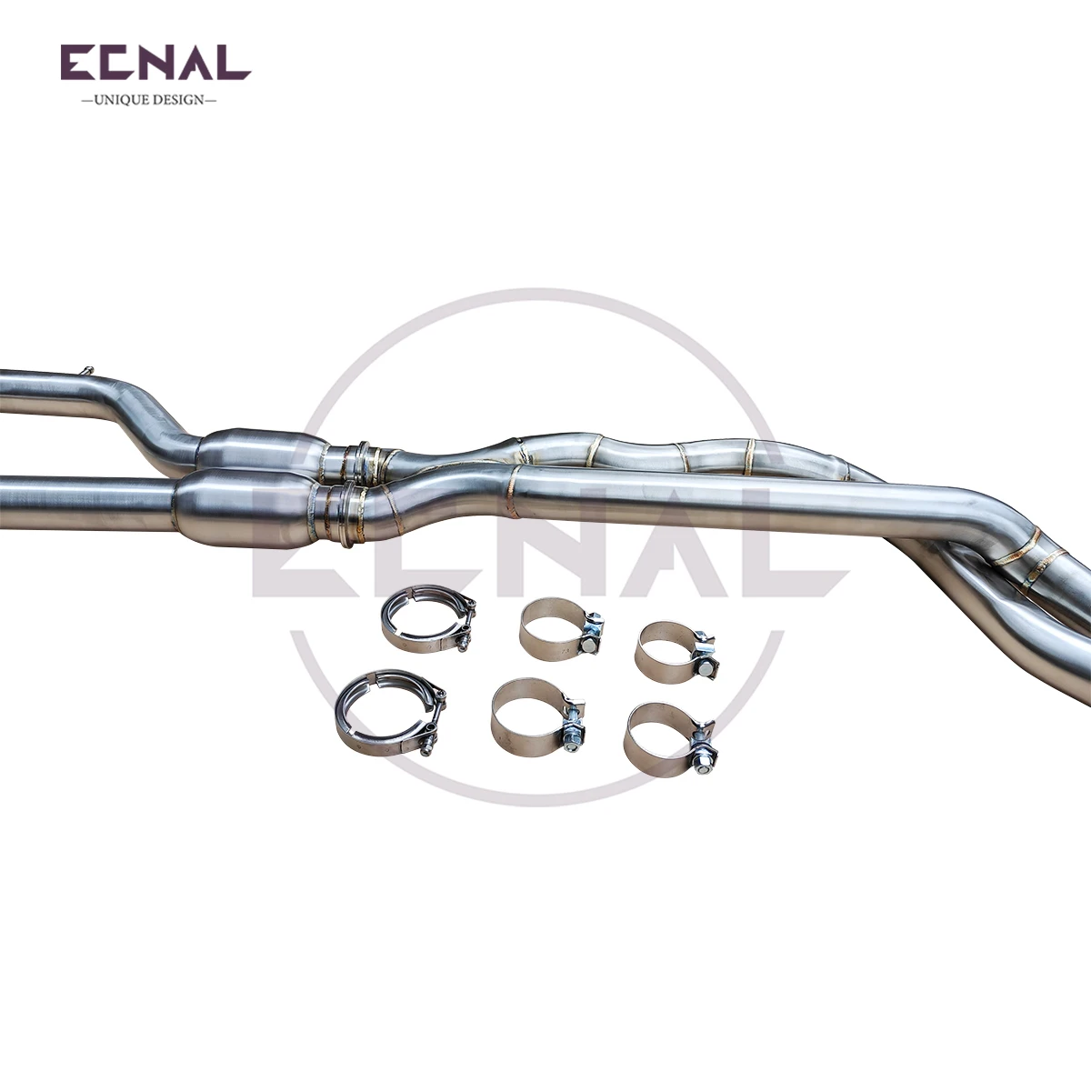 Ecnal Exhaust Mid Pipe with Resonators for BMW F80 F82 M3 M4 S55 3.0T 2014-2020 High Quality SS304 Sport Exhaust Pipe System