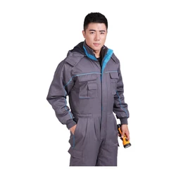 Autumn Winter Thicken Warm Cotton Jumpsuit Safety Jacket Worker Working Clothes Mens Workwear Coveralls For Security Protection