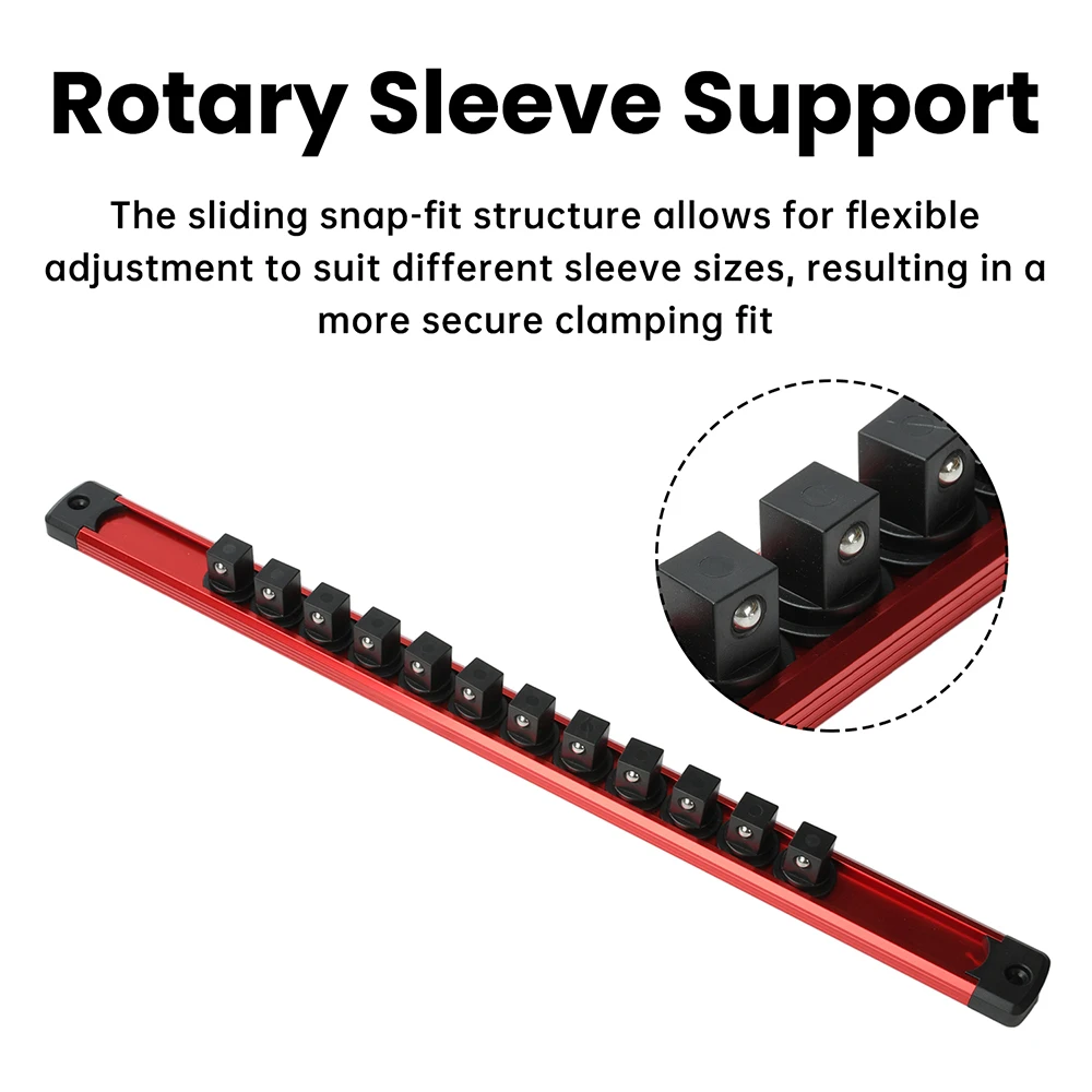 1x сине-красная магнитная стойка для хранения розеток 1/4 дюйма 3/8 дюйма 1/2 дюйма пластиковая розетка комплект держателей дисплея профессиональный органайзер для метрических инструментов