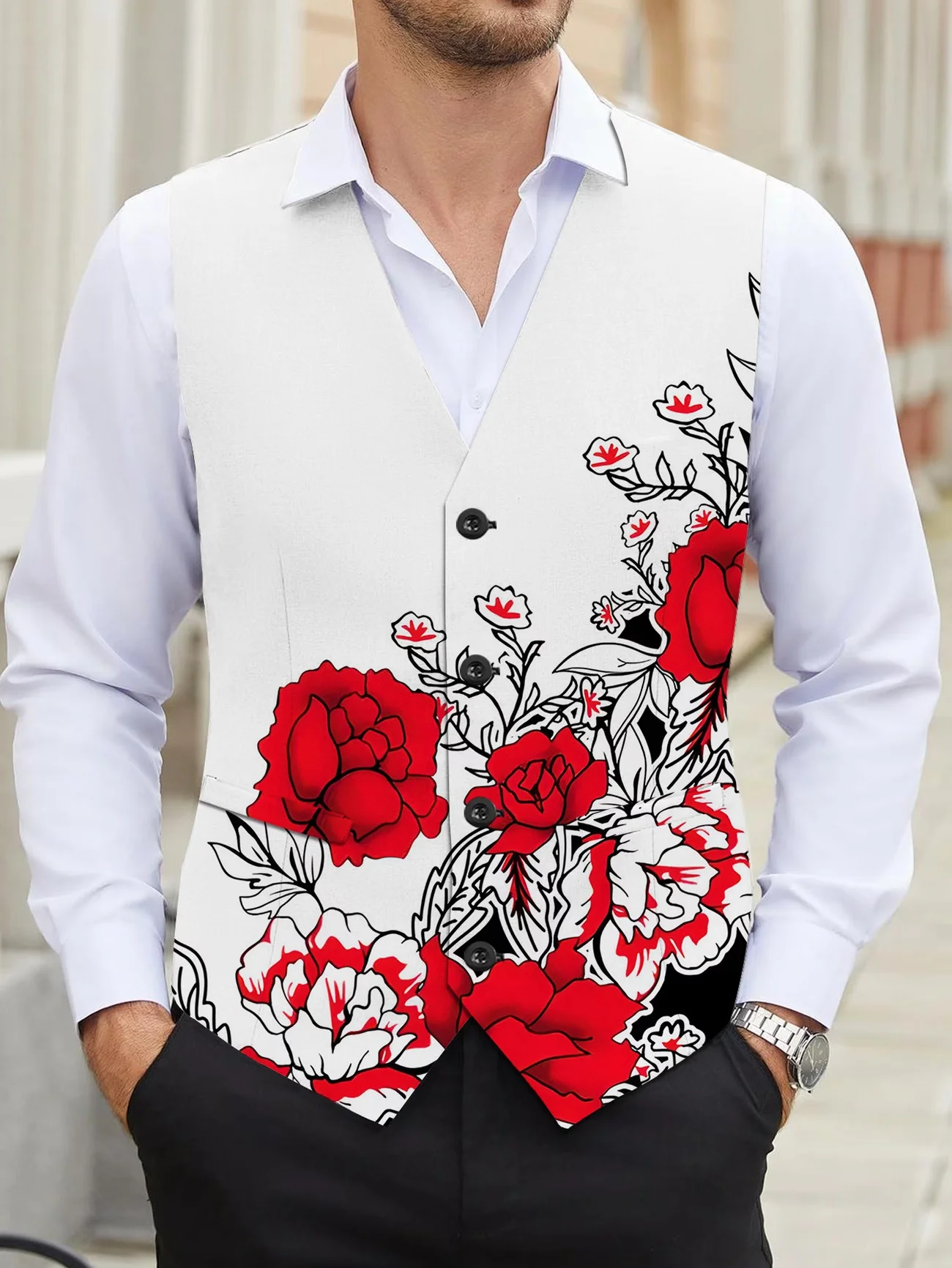 

New Fun Art Style Cross 3D Printed Men's Daily Pattern Casual Single breasted 1-piece Shirt Clothing