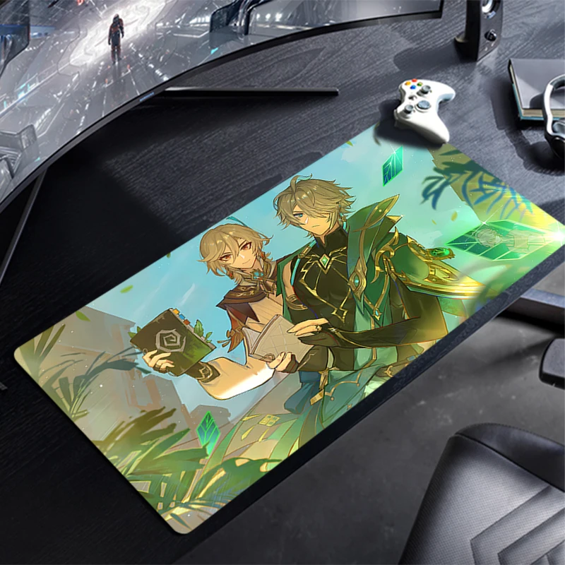 Mouse Pad Gaming Laptops Keyboard Mat Deskmat Pc Accessories Desk Protector Gamer Mats Alhaitham G-Genshin Impact Home Decor