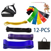 12PCS SET Stretch resistance band exercise elastic expander fitness training Pilates home workout Bands