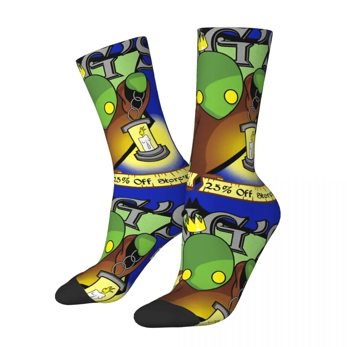 Funny Crazy Sock for Men Tonberry King's Thrift Hip Hop Vintage Final Fantasy XIV Game Happy Seamless Pattern Printed