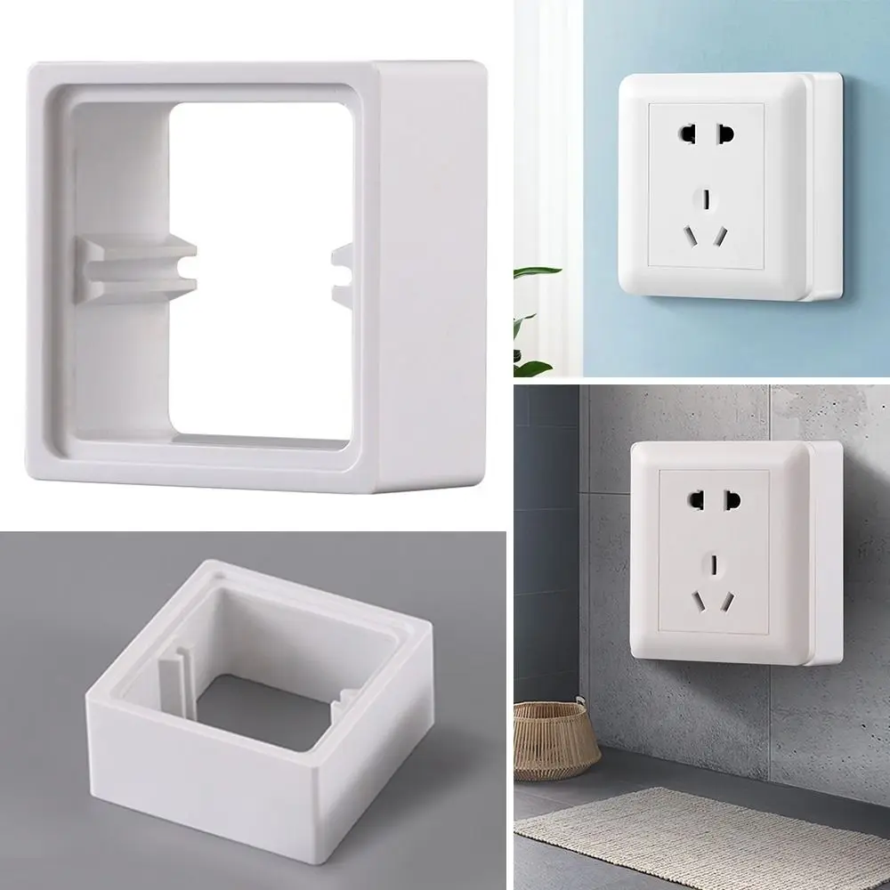 

New 86 Type Socket Surround Cover Square Plastic Outlet Box Extender White Grey Switches Cover Plates