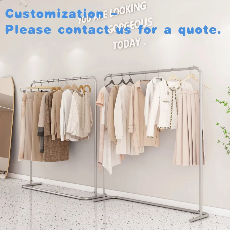 

custom.Kainice Metal Stainless Steel Lift Floor-To-Ceiling Shop Fixtures Shelves Retail Store Clothes Display Rack