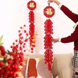 Red Non-woven Firecracker Pendant Hollow with Auspicious Characters Indoor Decoration Gilding Chinese Characters