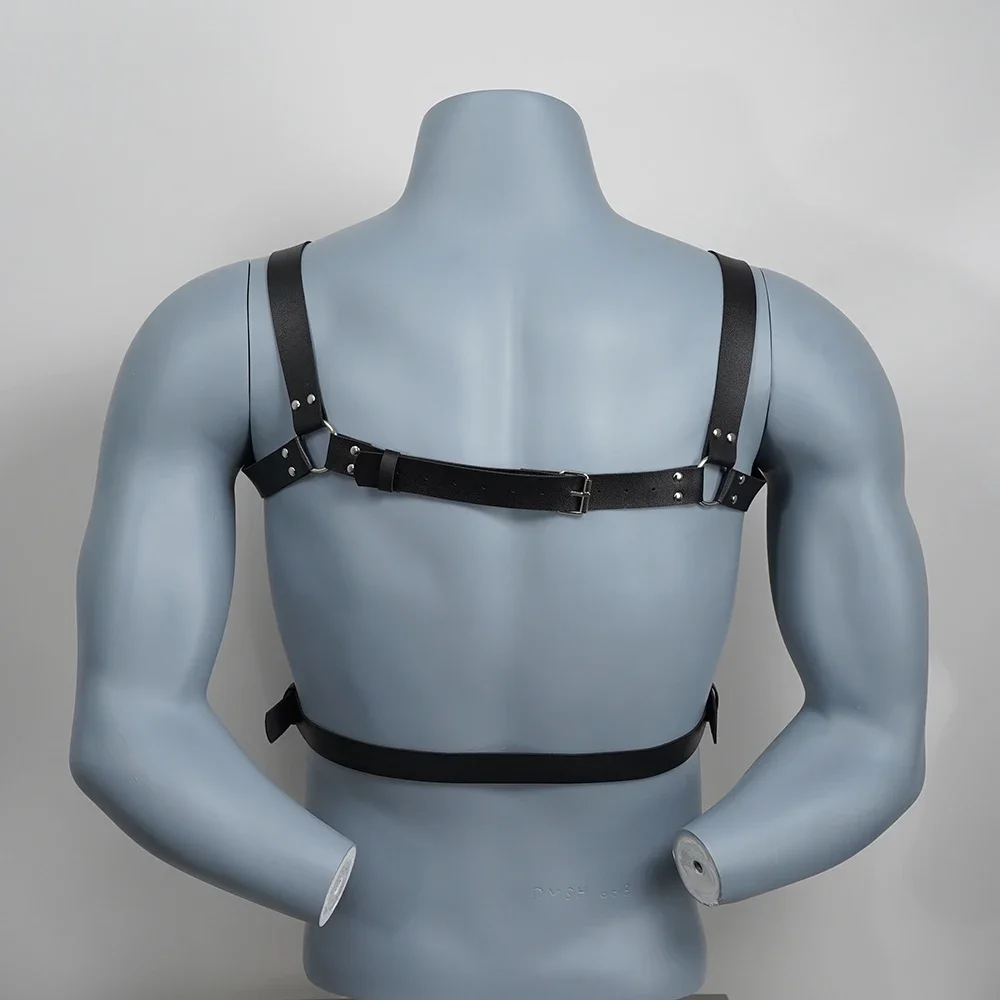 Fetysz Gay Leather Chest Harness Men Harness Adjustable Sexual Body Bondage Cage Harness Belts Rave Gay Clothing for Adult Sex