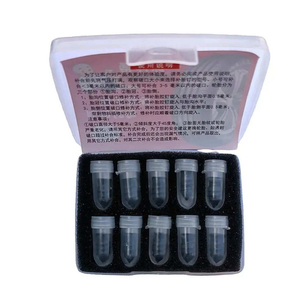 

Motorcycle/E-Bike Tubeless Tire Repair Kit - Quick Puncture Fix Screws Plug With Strings Repair Rubber Tool & Glue 50 Ire O8B3