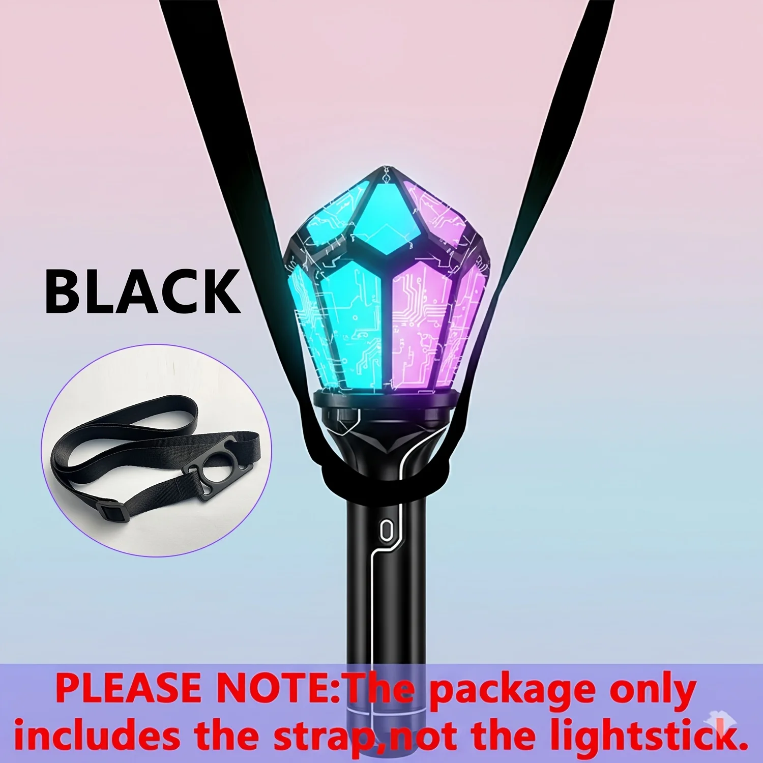 Alça Transversal para Lightstick K-POP, Cordão Ajustável Sólido, Cinto Portátil para Fãs de Concertos e Festas, Lightstick Não Incluído