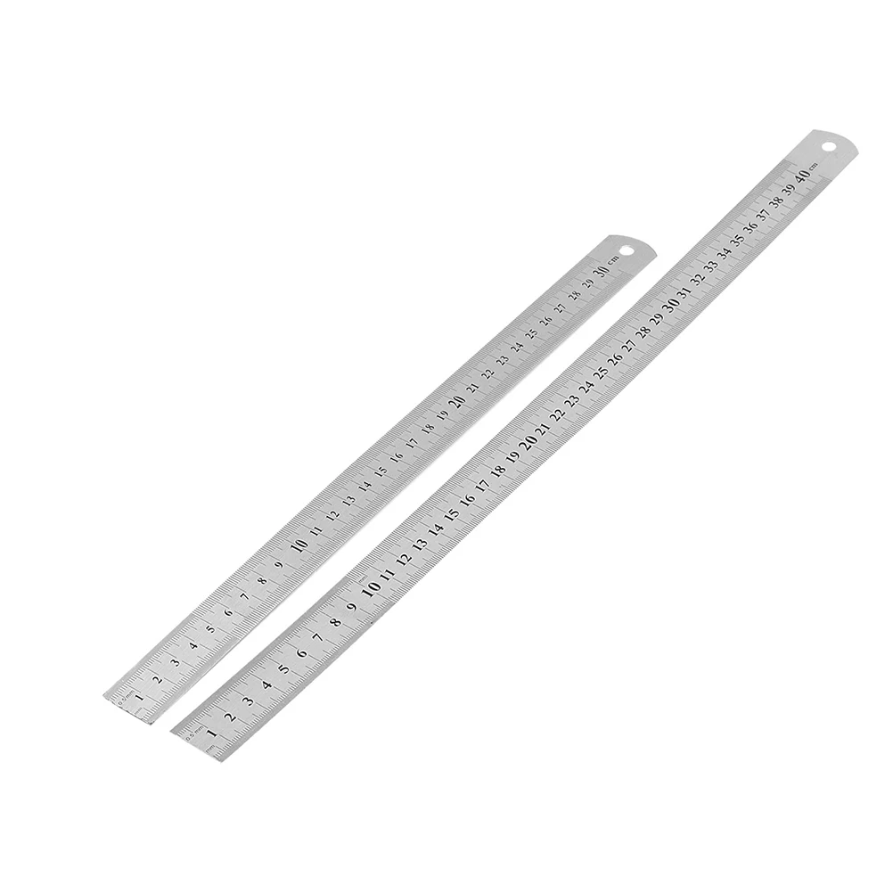 

2pcs Stainless Steel Measuring Rulers Thickened Wear Resistant Woodworking Drawing Precision Scale Tools Double Sided