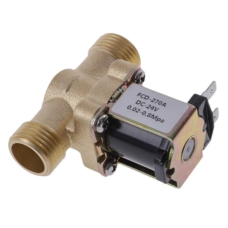Brass Electric Solenoid Valve AC220V DC12V Normally Closed G1/2 Inch Integrated Water Control for Plumbing Applications