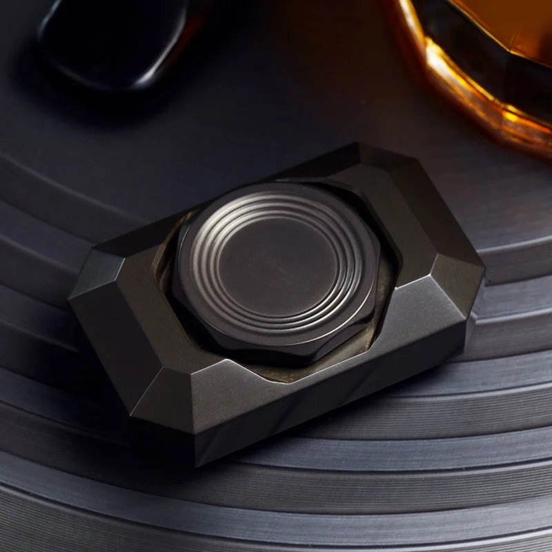 Miroir noir EDC, Type de sensation de pierres précieuses, bords arrondis, mécanique en métal, Fidget Spinner à deux pages, jouet de bureau de décompression