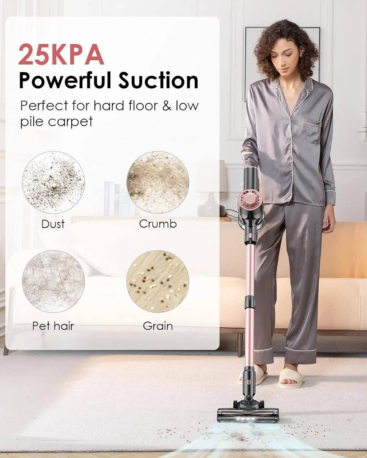 Беспроводной пылесос, самостоящие, перезаряжаемые пылесосы для дома, время работы 35 минут, светодиодный экран, 6-в-1