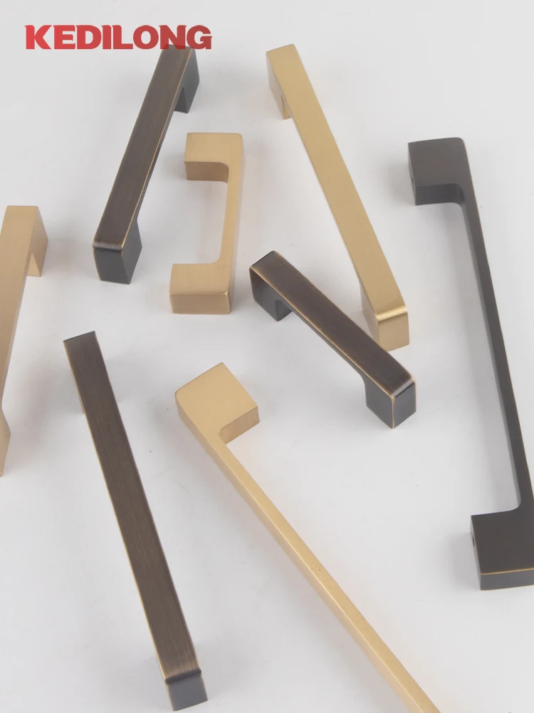 

KEDLO Solid brass modern minimalist brushed brass Pull kitchen cabinet retro Antique Brass handle