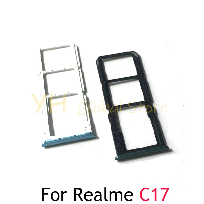 Soporte de bandeja para ranura de tarjeta Sim, piezas de reparación para OPPO Realme, C3, C12, C15, C17