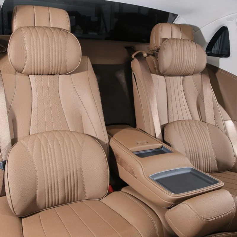 

Leather Car Seat Neck Support Pillow 3D Soft Memory Foam Lumbar Cushion High-end Car Interior Headrest Neck Pillow Accessories