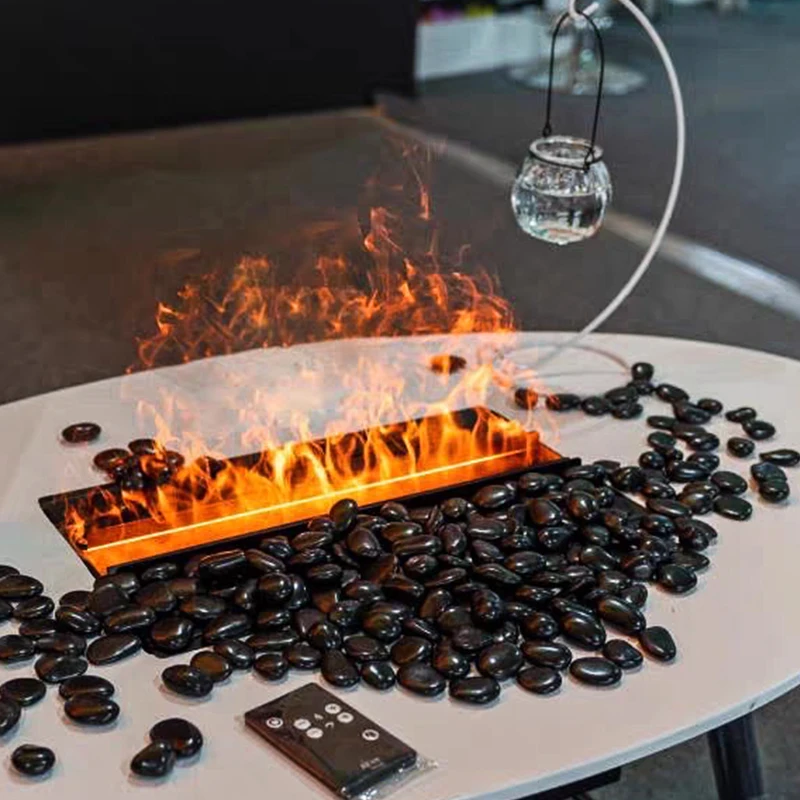 Modern Smart App-Controlled Electric Fireplace With LED Lights Vapor Steam And 3D Fire Water Effect Single Color For Hotels