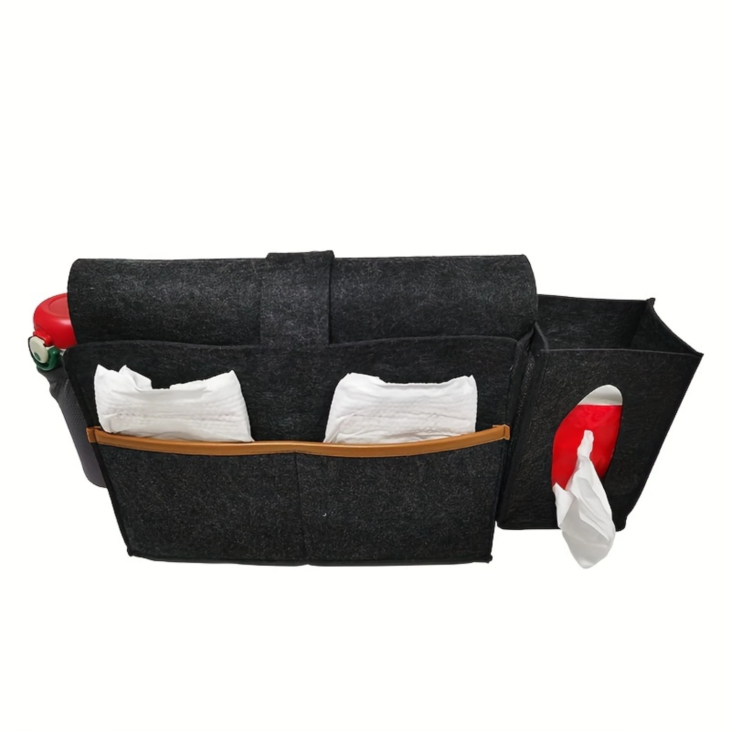 Rustic Felt Bedside Caddy: Multi-Purpose Bedroom Organizer & Polyester Sofa Hanging Pocket - Traditional Style, Durable Holder f